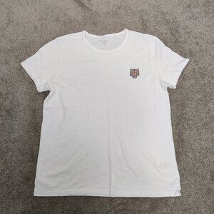 Segments White T-shirt Women's Size Large 100% Cotton Tiger Embroidery